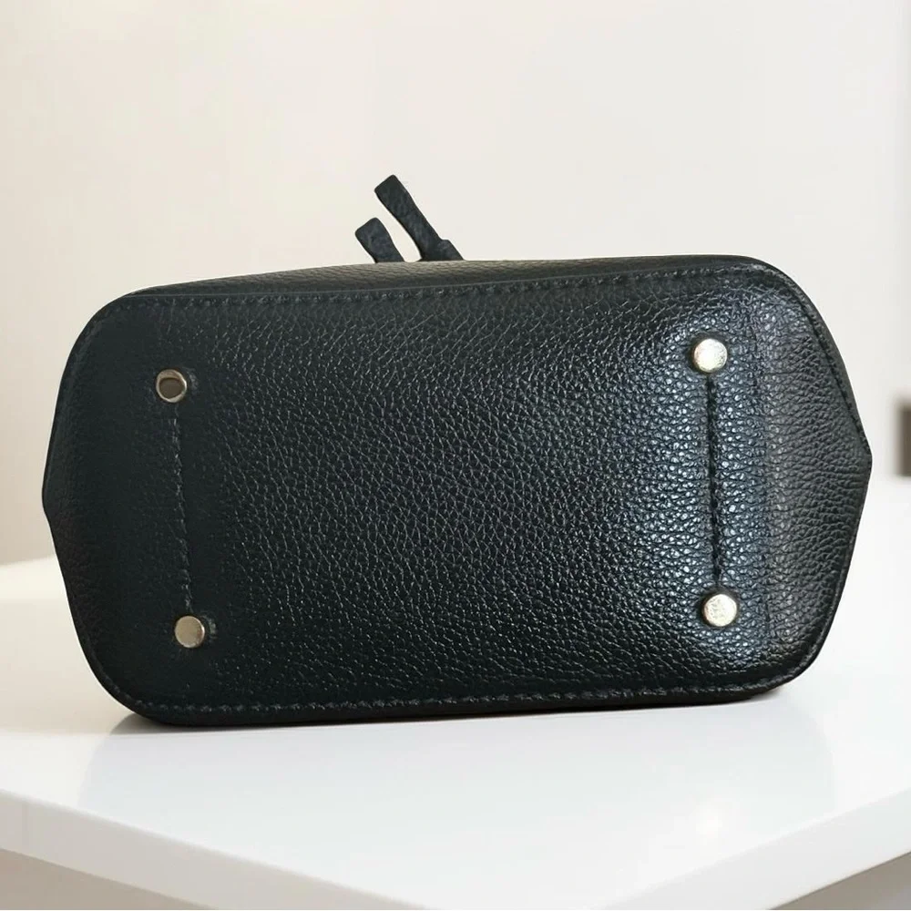 Kate Spade Mini Black Leather Bucket Top Handle Handbag! - Picture 5 of 9